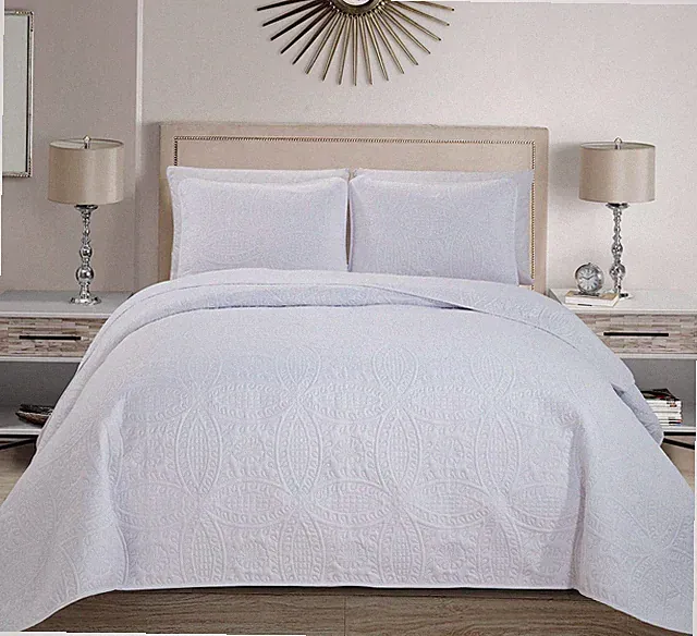 Collection 3 Pieces King/California King Over Size Embossed Coverlet Bedsprea...