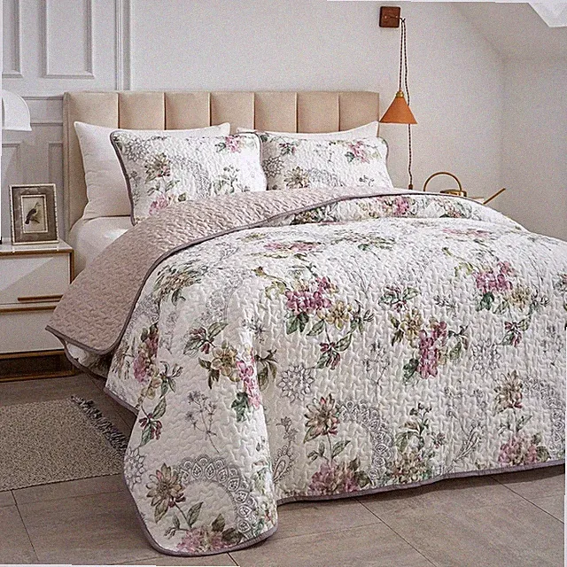 Soft Microfiber Reversible Coverlet Set - 3 Pc King